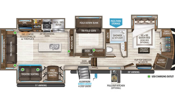 Solitude 378MBS floor plan diagram.